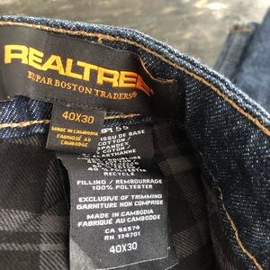 Realtree Men's Dark Blue Denim Jeans with Contrast Stitching